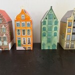 4x Kartonnen grachten huisjes Punsypack, bouwjaar 1991